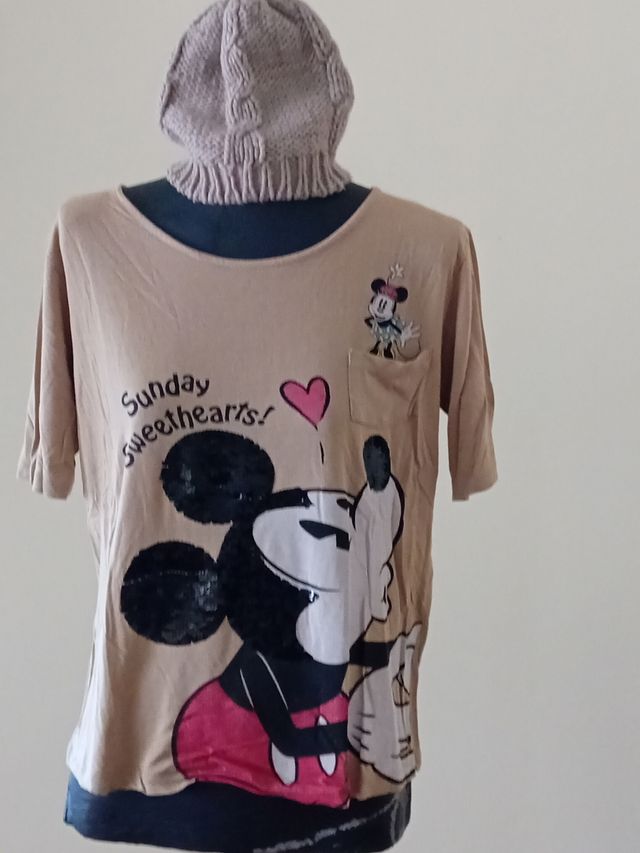 Camiseta Mickey Mouse beige