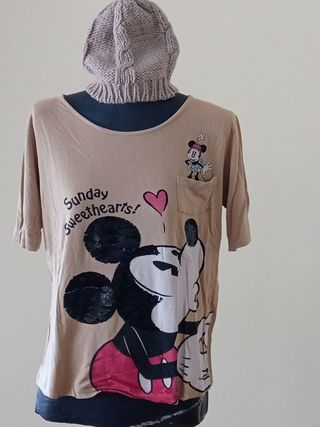 Camiseta Mickey Mouse beige