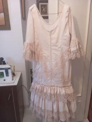 Vestido Flamenca beige