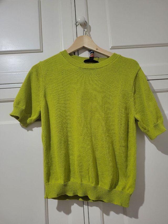 Jersey de punto, Zara verde manga corta