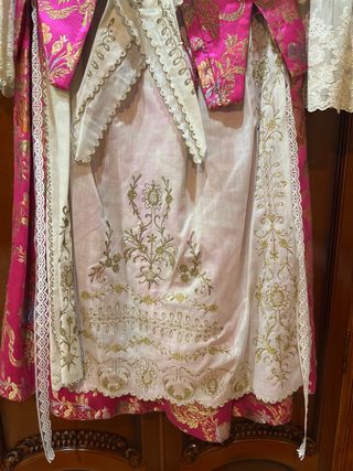 Traje Fallera niña: Rosa y Dorado