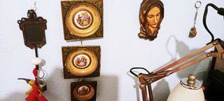 Lote 3 mini cuadros + espejo + busto Virgen