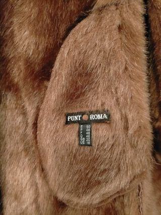 Abrigo marrón piel & ante puesto 2 veces.Impecable