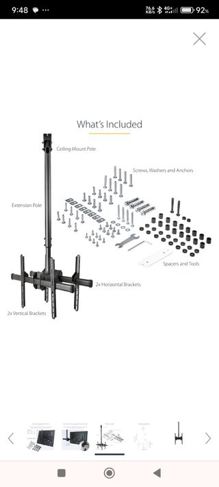 Soporte de techo para dos televisores:32a75 pulgad