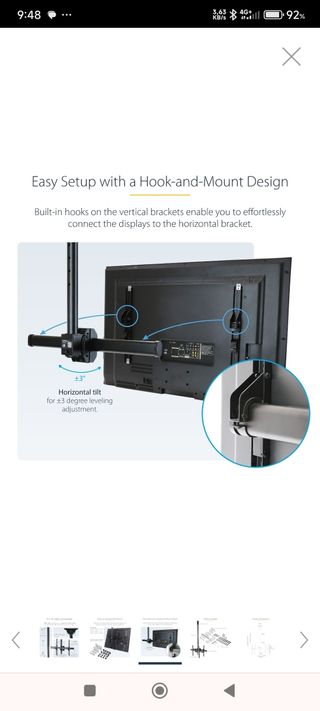 Soporte de techo para dos televisores:32a75 pulgad