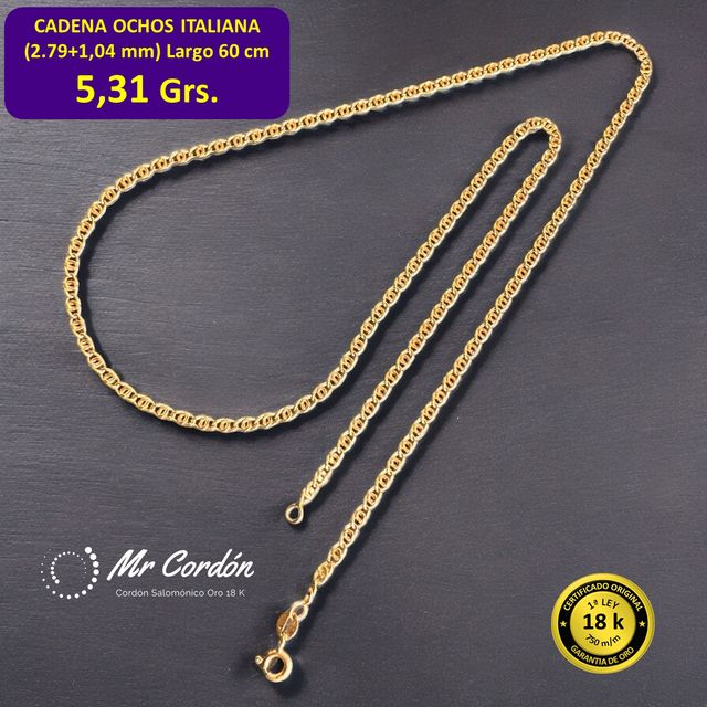 Collar Ochos Italiano 3.50 mm Oro 18 Kilates