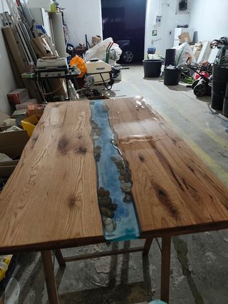 Mesa río resina - madera