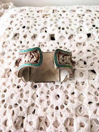 Pulsera Tibetana Plata turquesa y Ágata 