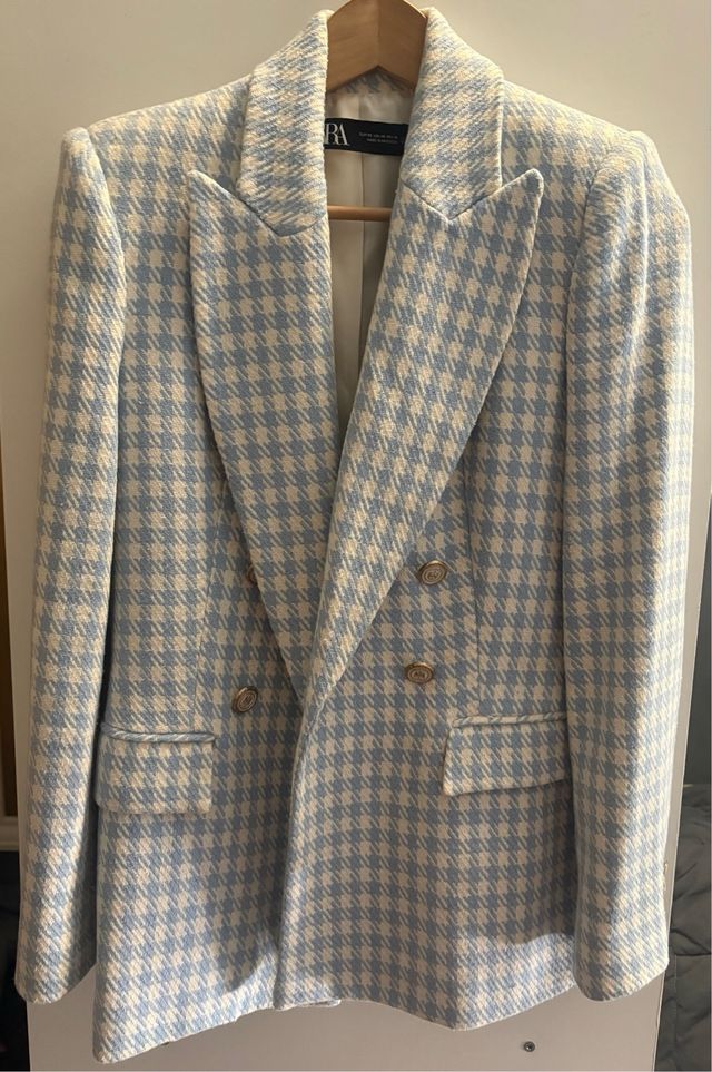 Blazer Zara azul y blanco - Talla XS