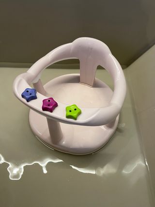 Asiento bañera bebe rosa claro