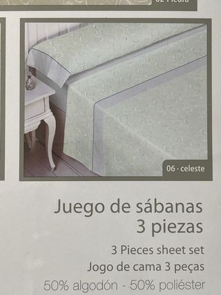 Sábanas 135cm - tres piezas 50% algodón