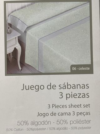 Sábanas 135cm - tres piezas 50% algodón