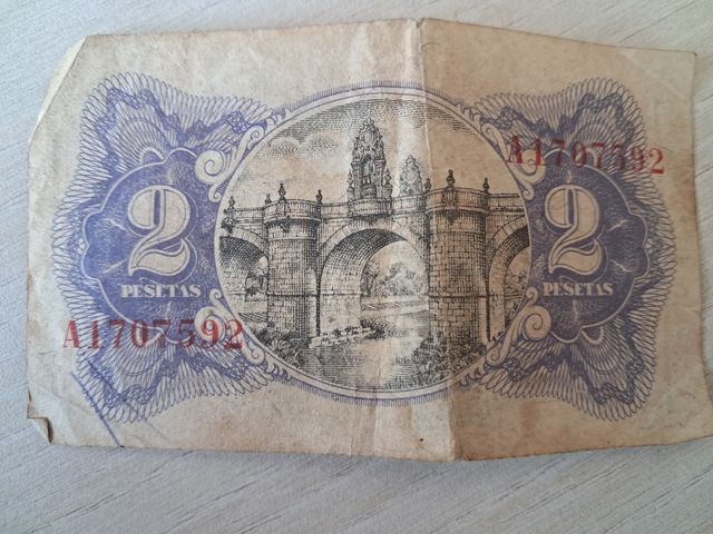 Billete 2 pesetas 1938 serie A