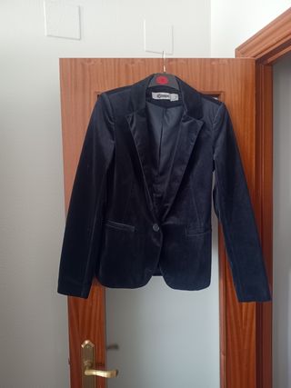 Chaqueta negra terciopelo Stradivarius - Talla S