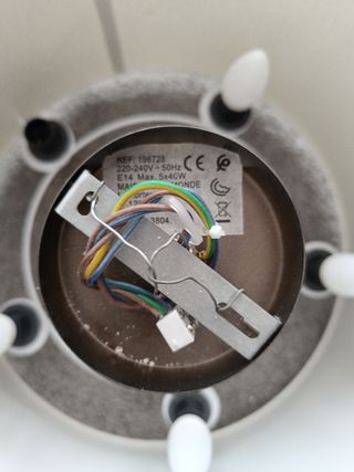 Lámpara techo dorada 5 luces