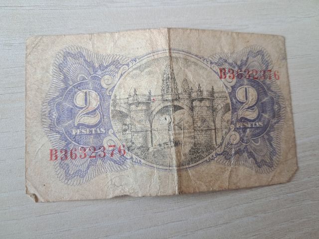 Billete 2 pesetas 1938