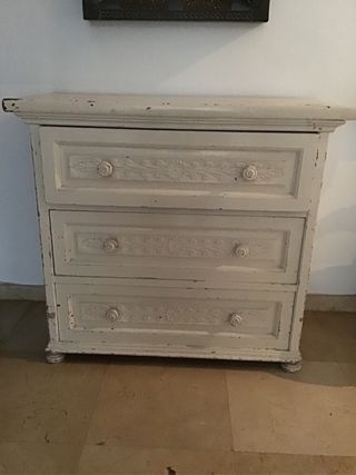 Cómoda 3 cajones - Madera blanca