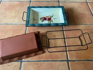 Bandejas cerámica vintage - 2 pzas