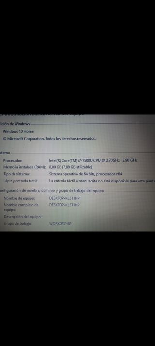 Portátil gaming acer i7 7500