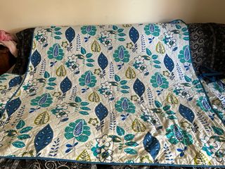 Copridivano 3 posti reversibile - Blu/Verde