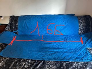 Copridivano 3 posti reversibile - Blu/Verde