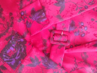 Chaqueta roja estampada tipo kimono