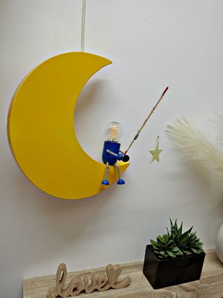 Lampada Luna astronauta - Gialla & Blu