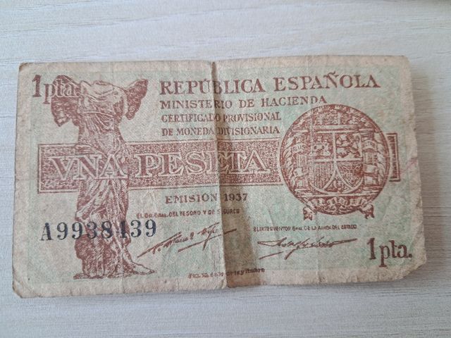 Billete una peseta 1937