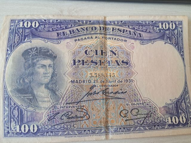 Billete 100 pesetas 1931