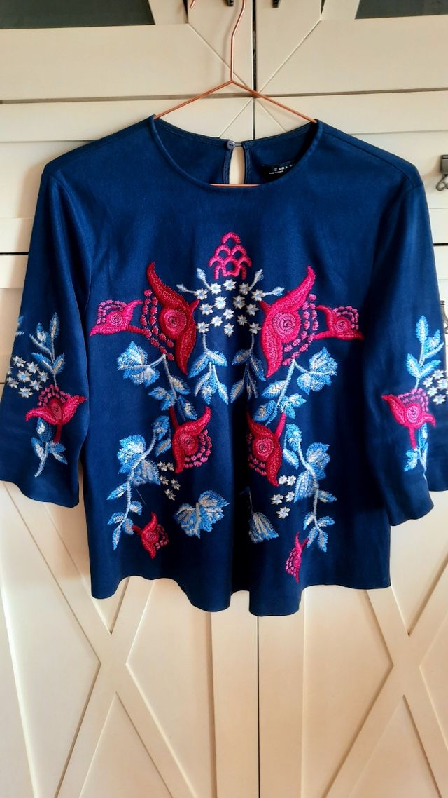 Blusa bordada Zara - Talla S