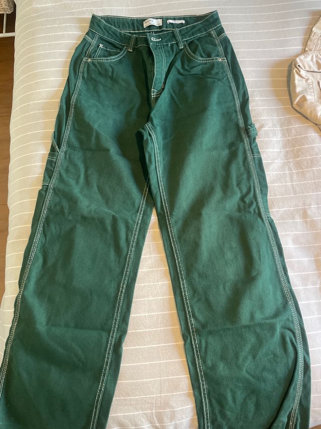 Jeans Bershka dritti verdi