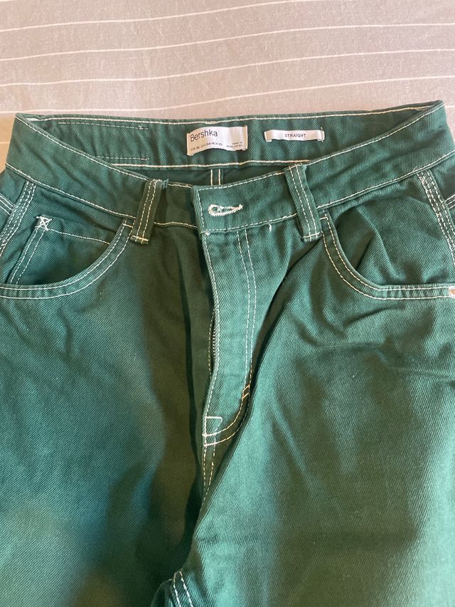 Jeans Bershka dritti verdi