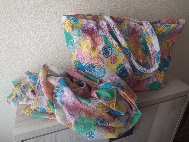 Bolsa de playa con pareo