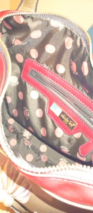 Bolso Nicole Lee marrón y rojo