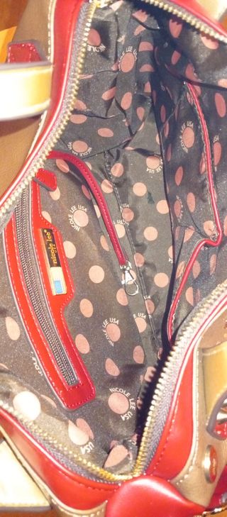 Bolso Nicole Lee marrón y rojo