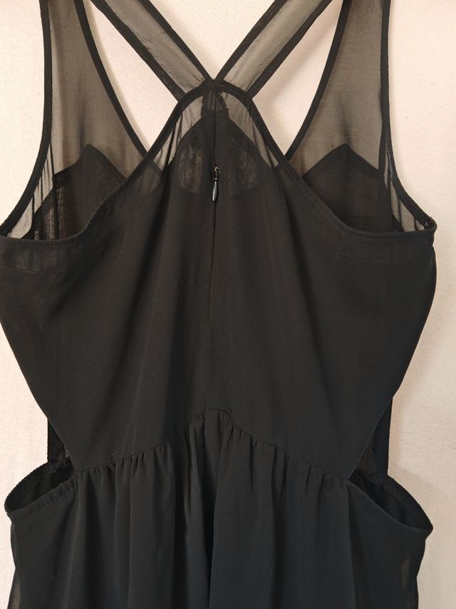 Vestido largo tirantes transparentes