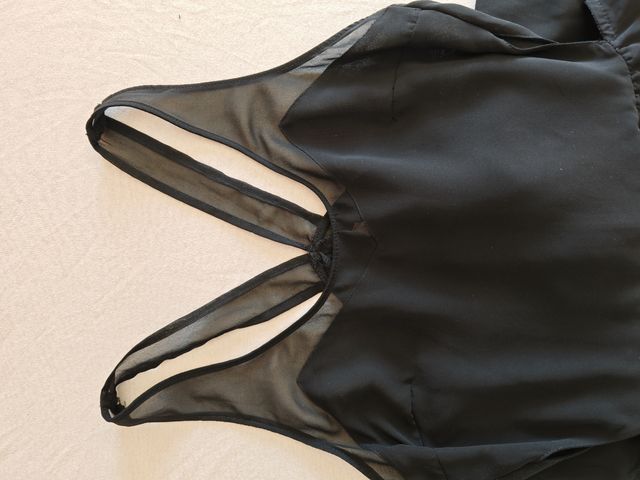 Vestido largo tirantes transparentes