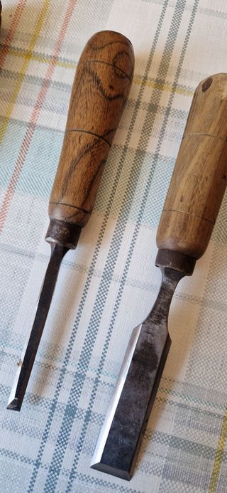 6 Formones antiguos para carpintería