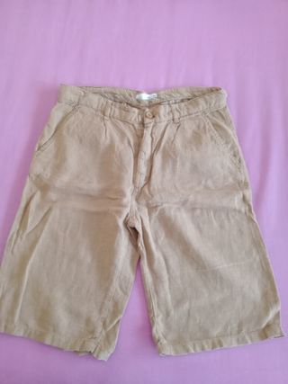 Pantalón lino marrón tostado 
Talla 13-14 
164 cm