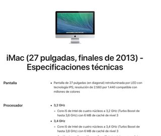 iMac 27” apple. Fusion Drive 1TB. FEB’2014