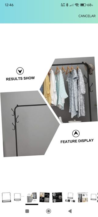 Perchero Ropa Hierro - 150cm