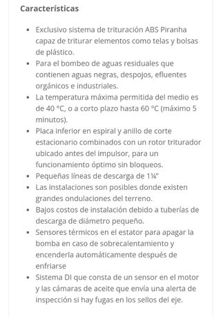 Bomba sumergible Sulzer Mod. Piranha