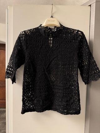 Maglia aderente in pizzo Zara