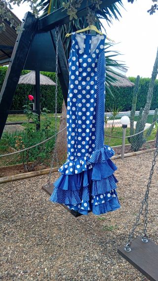 Traje Flamenca Verde y Blanco