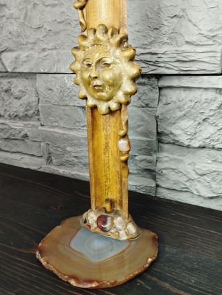 Porta Incenso in legno Inserti Pietre