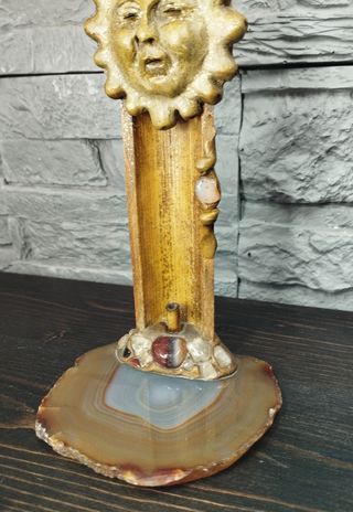 Porta Incenso in legno Inserti Pietre