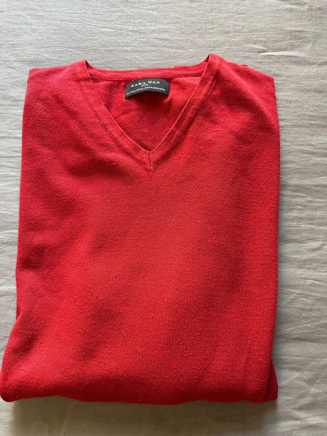 Jersey Zara Man rojo talla L