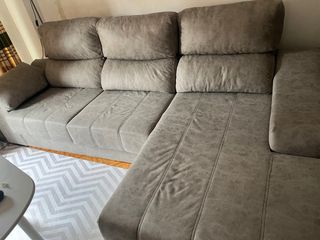 Sofá chaise longue gris