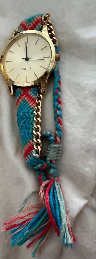 Pulsera muelle y reloj multicolor