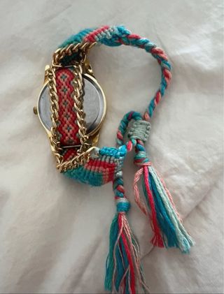 Pulsera muelle y reloj multicolor